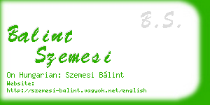 balint szemesi business card
